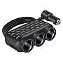 1 To 3 12V/24V Car Cigarette Lighter Charger Multi-function Seven-color Light(120W)