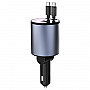 100W Metal Car Retractable Cable Cigarette Lighter Charger, Specification: TYPE-C+TYPE-C (PD+QC)