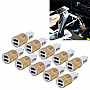 10 PCS Car Auto 5V Dual USB 2.1A/1A Cigarette Lighter Adapter for Most Phones(Gold)
