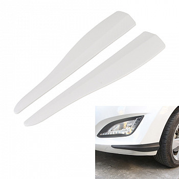 1 Pair Car Carbon Fiber Silicone Bumper Strip, Style: Short (White)