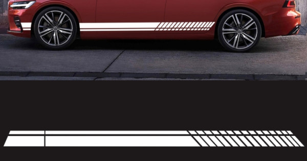 Strip Sticker Car Styling Stripe PVC Sticker Auto Decorative Sticker (White)
