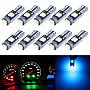 10 in 1 Car T5 0 2W DC12V Instrument Panel LED Decorative Light Ice Blue Light