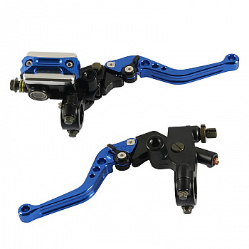 1 Pair A6313-01 22mm Motorcycle Brake and Clutch Master Cylinder Hydraulic Handbrake Handle(Blue)