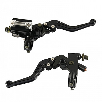 1 Pair A6313-02 22mm Motorcycle Brake and Clutch Master Cylinder Hydraulic Handbrake Handle(Black)