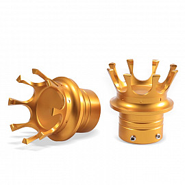 1 Pair Motorcycle Modified Front Wheel Axle Cover Crown Decoration Axle Cover For Harley Sportste 883 / 1200(Gold)