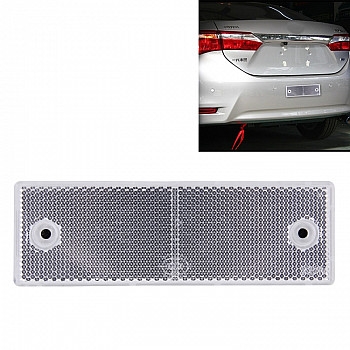 10 PCS Car Rear Bumper Warning Plastic Reflector and Sign(White)