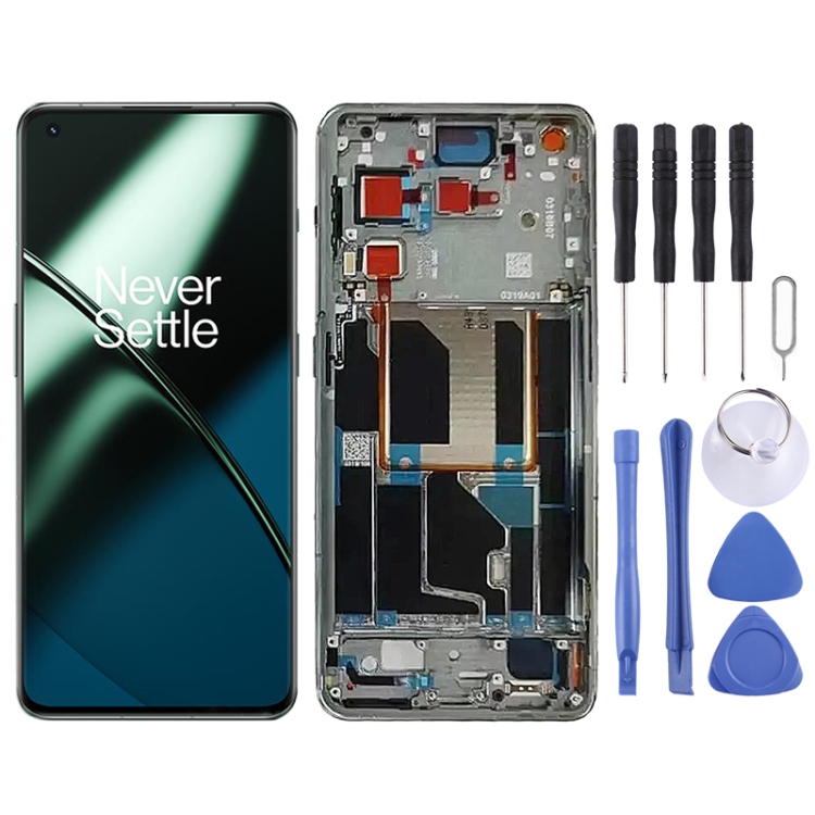 OnePlus 11 PHB110 CPH2449 CPH2447 Original AMOLED LCD Screen Digitizer Full Assembly with Frame (Black)