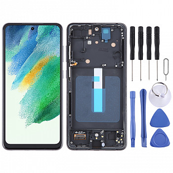 Samsung Galaxy S21 FE 5G SM-G990B TFT Material LCD Screen Digitizer Full Assembly with Frame, Not Supporting Fingerprint Identification (Black) Samsung Galaxy S21 FE 5G SM-G990B TFT Material LCD Screen Digitizer Full Assembly with Frame, Not Supporting Fingerprint Identification (Black)