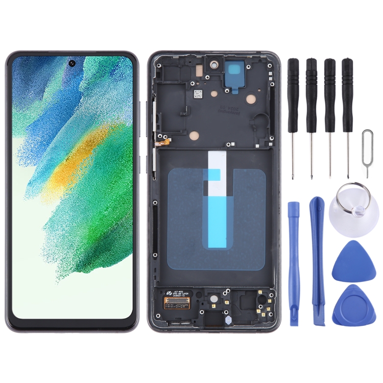Samsung Galaxy S21 FE 5G SM-G990B TFT Material LCD Screen Digitizer Full Assembly with Frame, Not Supporting Fingerprint Identification (Black) Samsung Galaxy S21 FE 5G SM-G990B TFT Material LCD Screen Digitizer Full Assembly with Frame, Not Supporting Fingerprint Identification (Black)