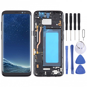 Samsung Galaxy S8 SM-G950 TFT LCD Screen Digitizer Full Assembly with Frame (Black)