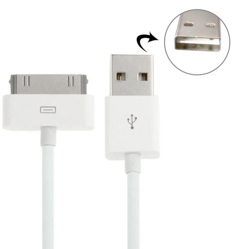 3m USB Double Sided Sync Data / Charging Cable For iPhone 4 & 4S / iPhone 3GS / 3G / iPad 3 / iPad 2 / iPad / iPod Touch(White)
