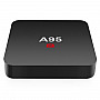A95 4K HD TV BOX, Android 5.1 Amlogic s905 Quad core Cortex A53 2.0GHz, RAM: 1GB, Flash: 8GB, Support WiFi, HDMI, 3G, LAN(Black)