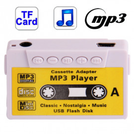 Magnetic Tape Style TF (Micro SD) Card Slot MP3 Player (White)