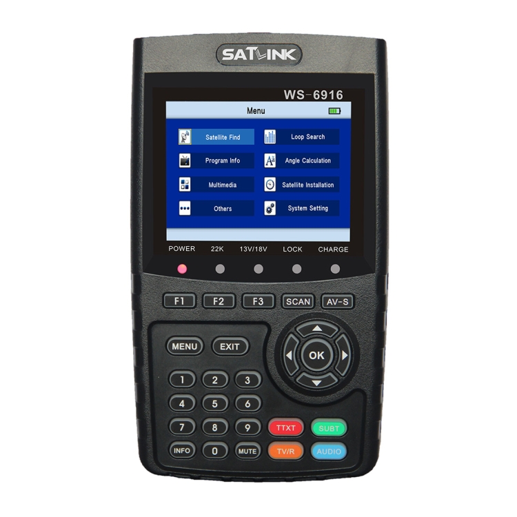 SATLINK WS6916 Digital Satellite Signal Finder Meter, 3.5 inch TFT LCD Screen, Support DVB-S / S2, MPEG-2 / MPEG-4(EU Plug)
