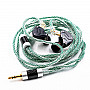 KZ 90-11 2pin 0.75mm Gold Plated Pin 8 Strand Braided Mesh Headphone Upgrade Cable(Transparent Green)