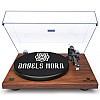 [US Warehouse] Wooden Retro Record Player Vintage Stereo Turntable with Built-in Phono Preamp and Belt Drive for Vinyl Records
