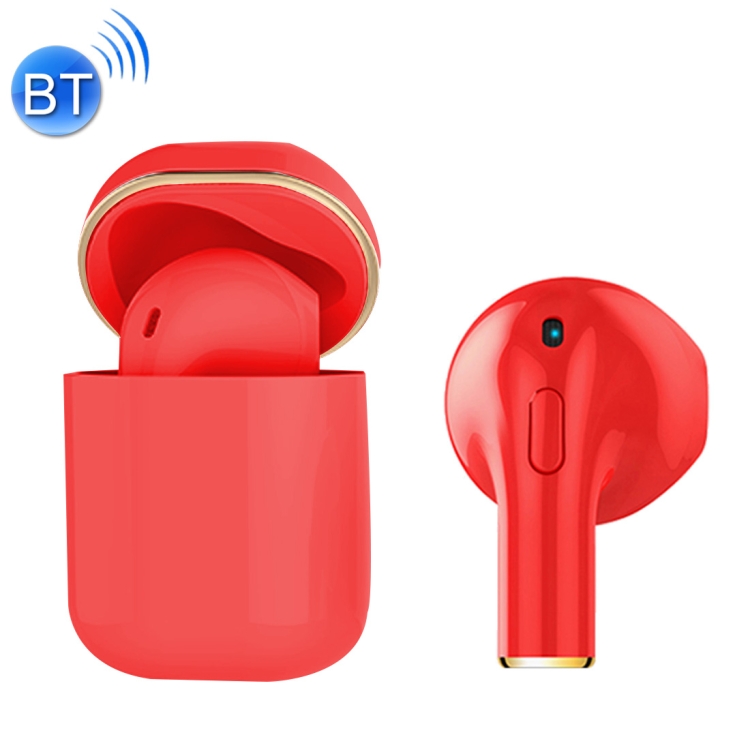 MINI-I8X Mini Noise Cancelling Earbuds Sports Wireless Bluetooth V4.2 + EDR TWS Headset with Charging Case, For iPhone, Galaxy, Huawei, Xiaomi, HTC and Other Smartphones(Red)