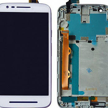 Moto E3 Power Display and Touch Screen With Outer Frame - Black