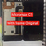 Micromax Canvas 1 C1 With Frame LCD SCREEN WITH DIGITIZER Glass Combo Display and Touch Screen Glass - Black