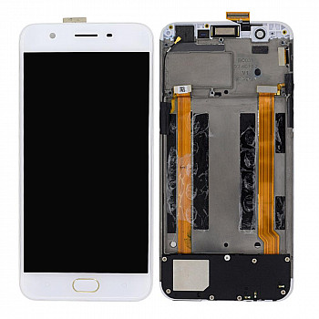 LCD Display And Touch Screen Digitizer Glass Combo Replacement For Oppo A57 WIth Frame - Black