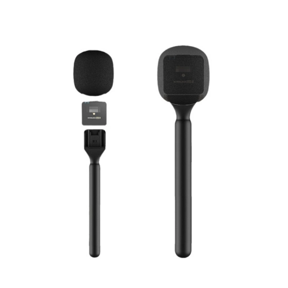 Microphone Interview Handle For DJI Mic / Moma / Rode Wireless Go / Relacart(Black) Microphone Interview Handle For DJI Mic / Moma / Rode Wireless Go / Relacart(Black)