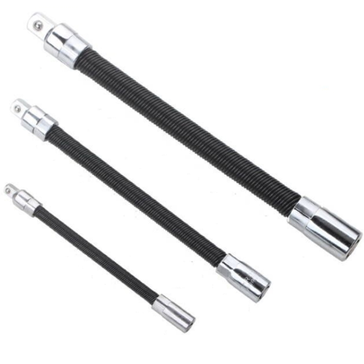 3 PCSSet 143812 Sleeve Extension Bendable Universal Joint Rod Color Black