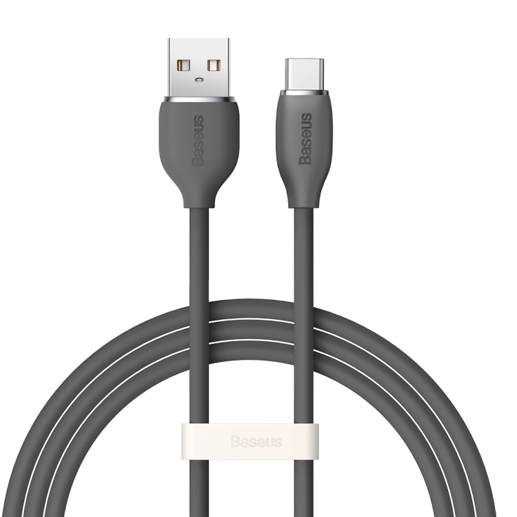 Baseus CAGD010001 Jelly Series 100W USB to USB-C / Type-C Liquid Silicone Fast Charging Data Cable, Cable Length:1.2m(Black)