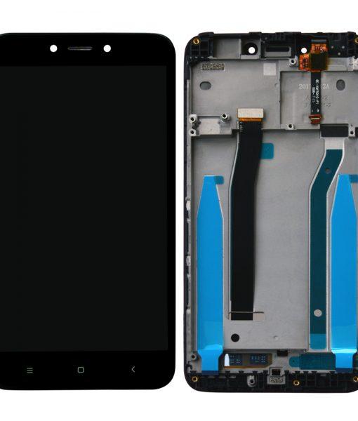 Redmi 4 Display and Touch Screen Glass With Outer Body (Frame) - Black